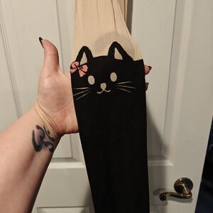 Cute Cat Design Black and Tan Pet Socks